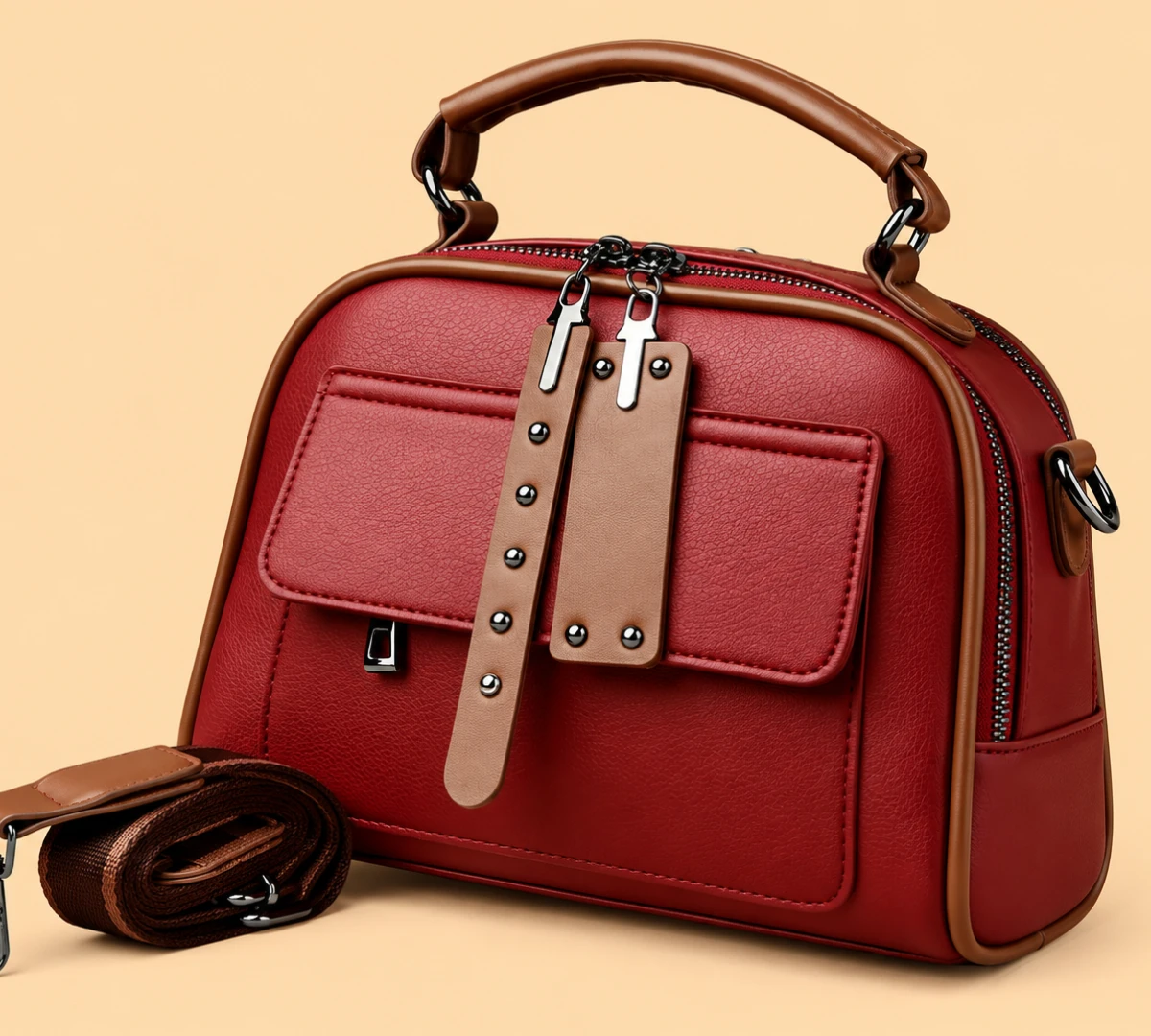 Genuine Soft Leather Bag (Maroon Color)